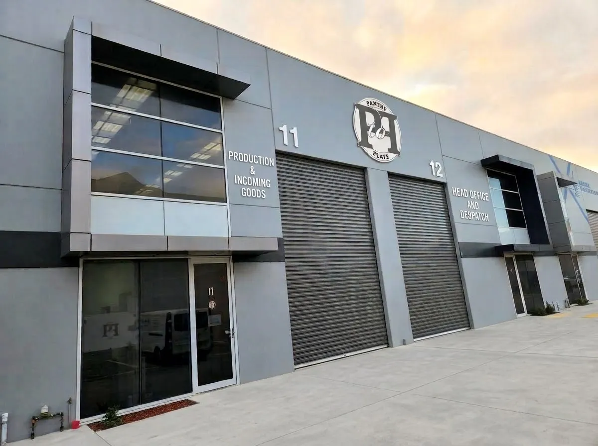 The Pantry to Plate Co. warehouses: production and incoming goods on one side, head office and despatch on the other.